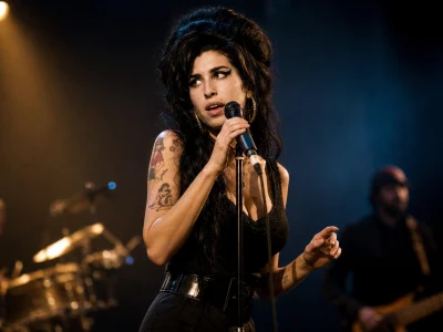 Amy Jade Winehouse sur scène dans une lumière soul tamisée.