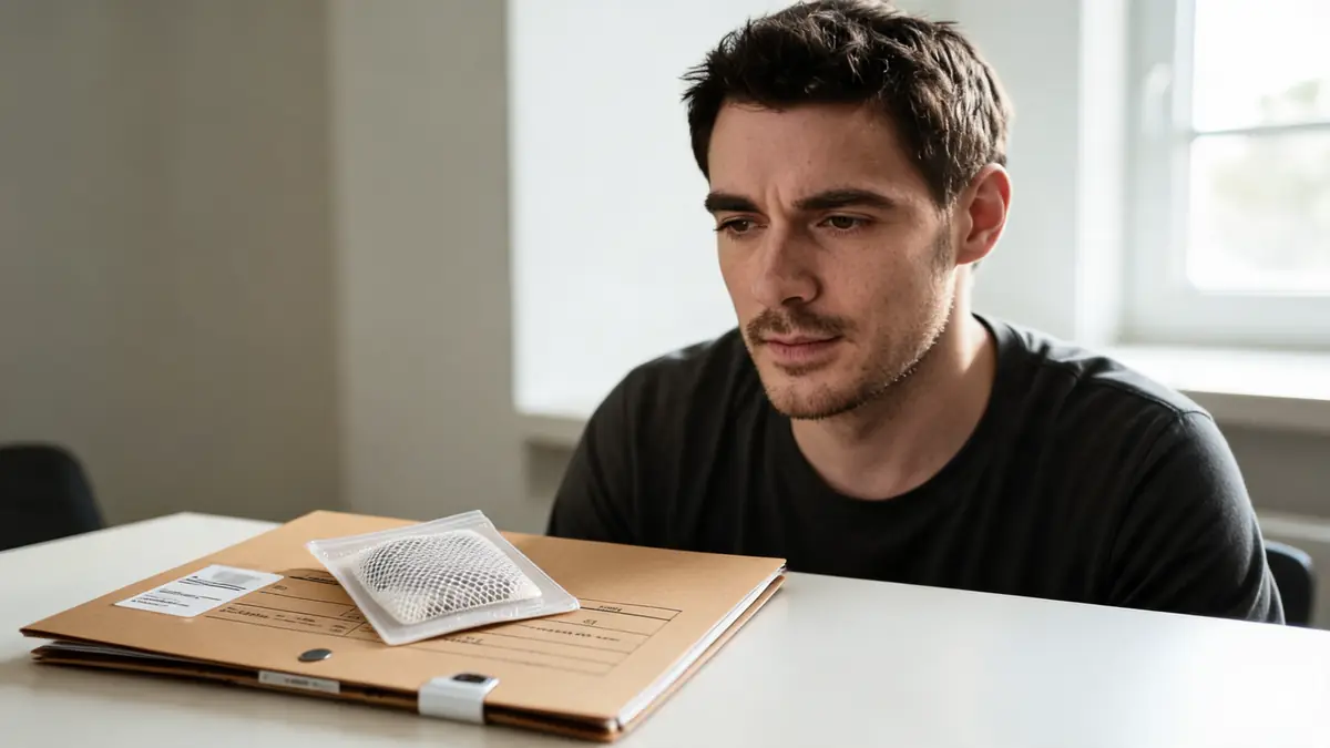 Arnaud Denis est pensif assis à une table avec un dossier devant lui