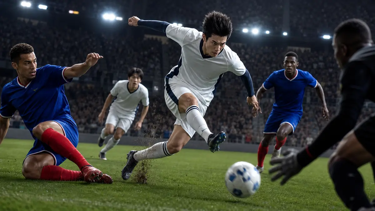 Action décisive de Blue Lock 342 avec un attaquant japonais devant le but français