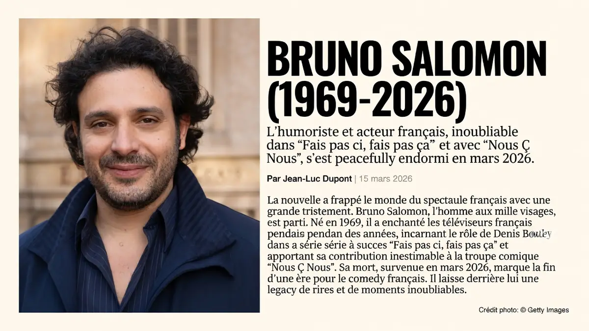 Bruno Salomon sourit avec ses cheveux bouclés sombres et sa veste bleue devant un bâtiment classique.