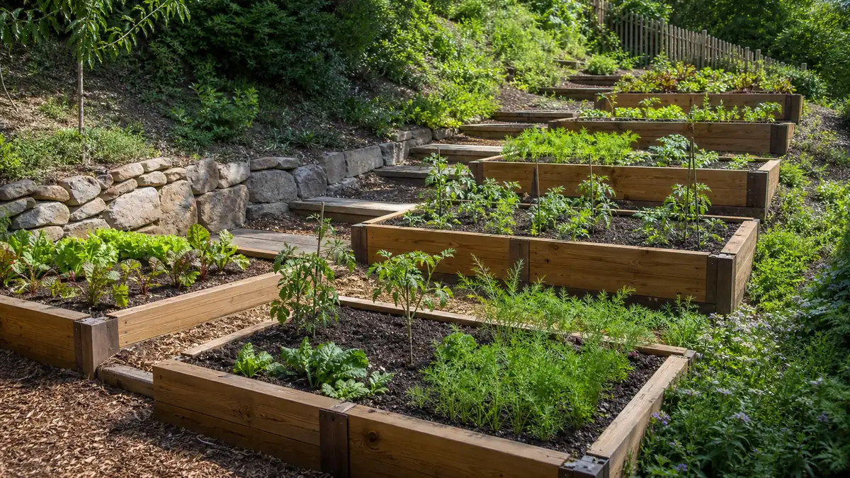 Dompter le relief : aménager un carré potager en pente avec succès