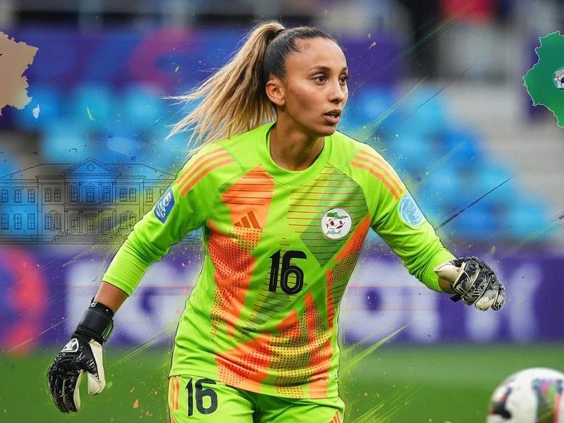 Chloé N'Gazi en pleine action comme gardienne sur le terrain de football