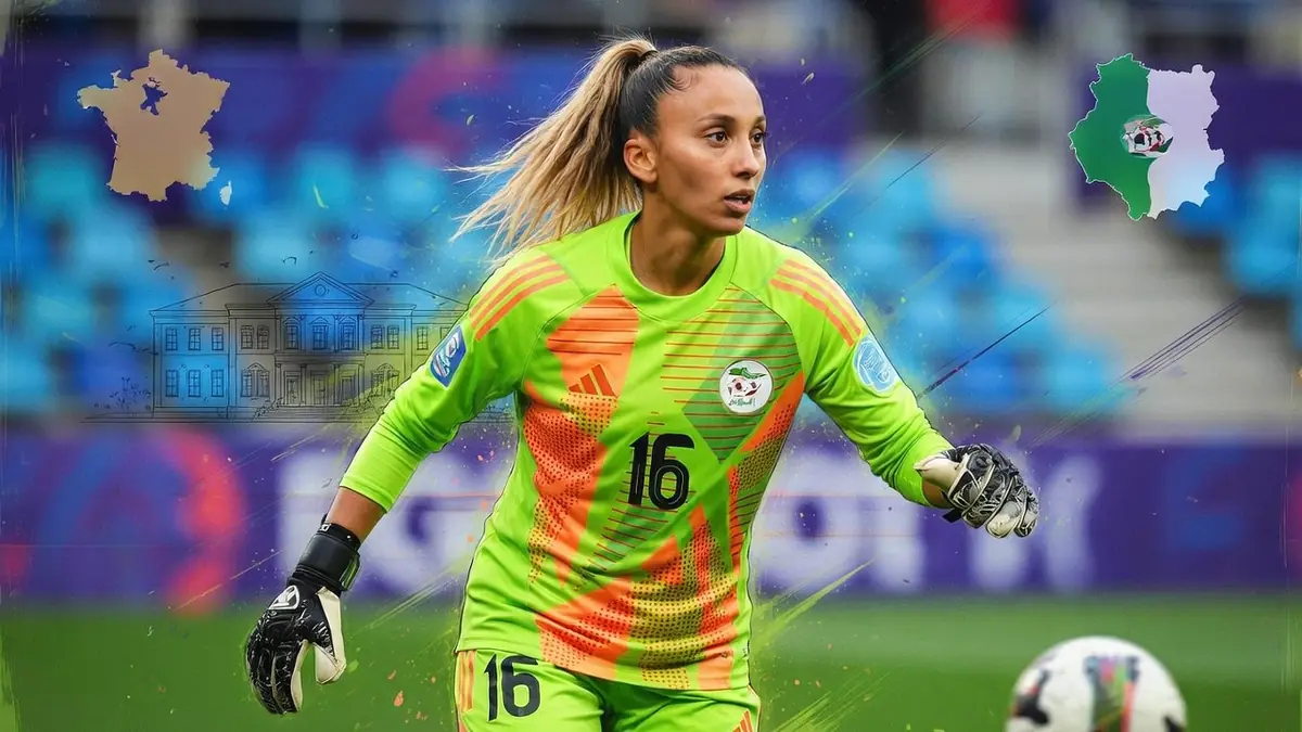 Chloé N'Gazi en pleine action comme gardienne sur le terrain de football