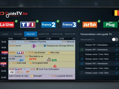 Interface numérique permettant de consulter et personnaliser son programme tv belge sur une tablette ou un ordinateur