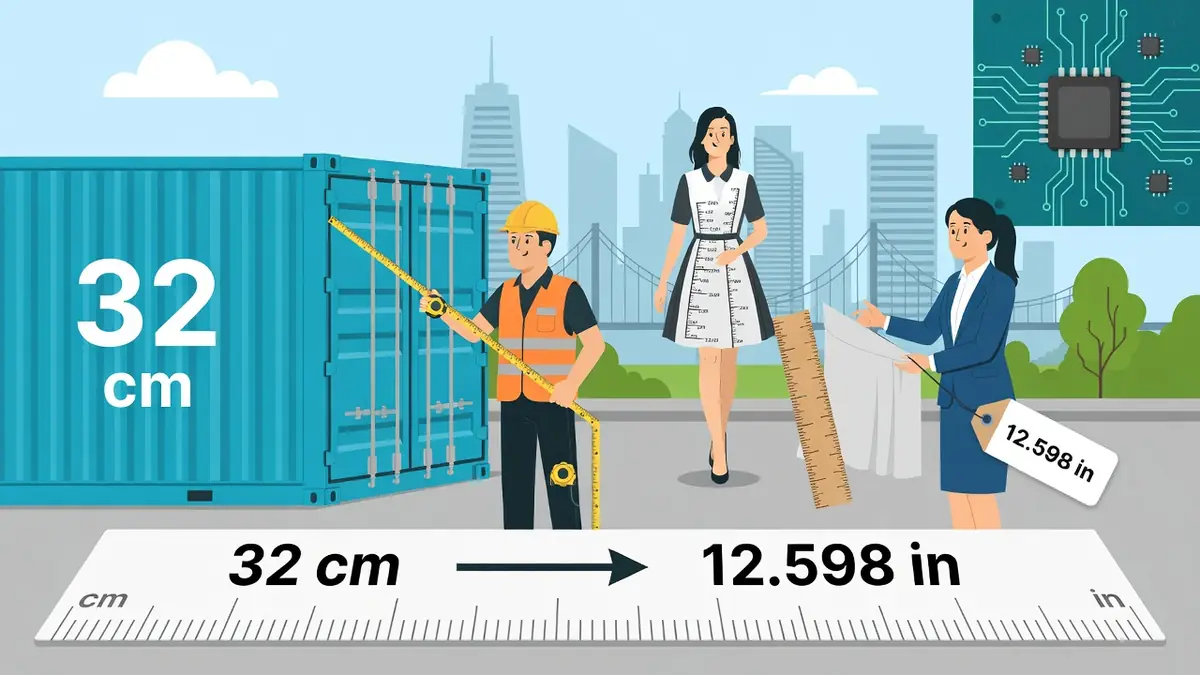 Comment convertir facilement 32 cm en pouces ?