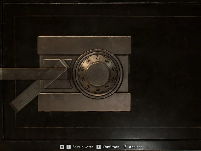 Un coffre-fort avec cadran de combinaison pour le code coffre Resident Evil Requiem