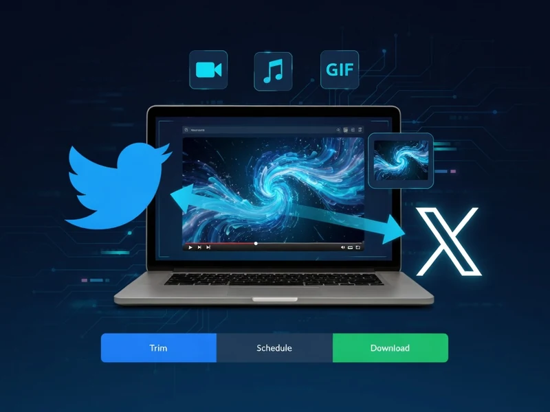 Un ordinateur portable affichant une vidéo Twitter mp4 prête à être téléchargée