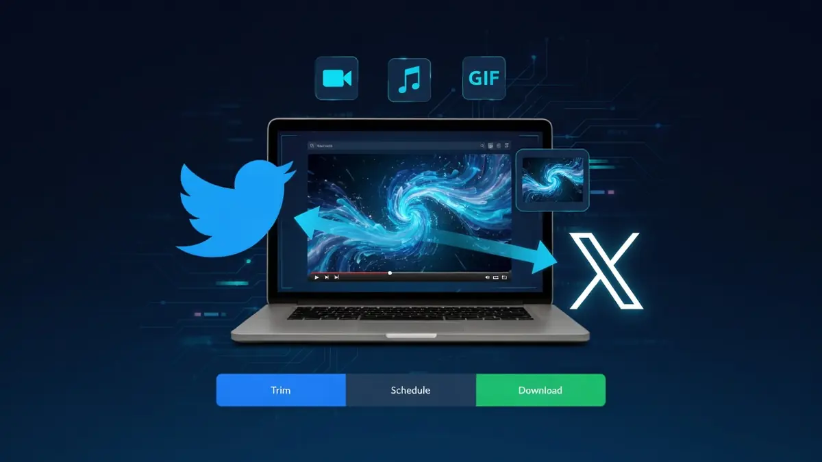 Un ordinateur portable affichant une vidéo Twitter mp4 prête à être téléchargée