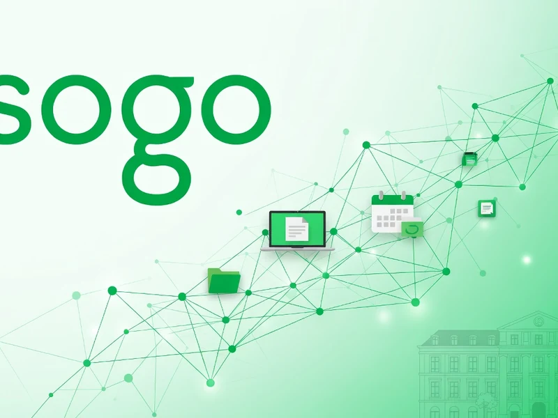 Un réseau de connexions numériques illustre sogo Lille avec des icônes et un bâtiment