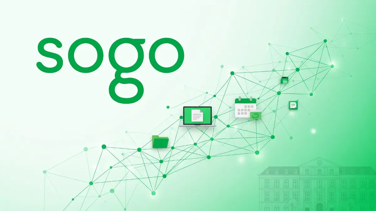 Un réseau de connexions numériques illustre sogo Lille avec des icônes et un bâtiment