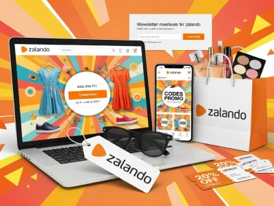 Un ordinateur portable et un smartphone affichent des vêtements de mode avec sacs et accessoires pour codes promo Zalando