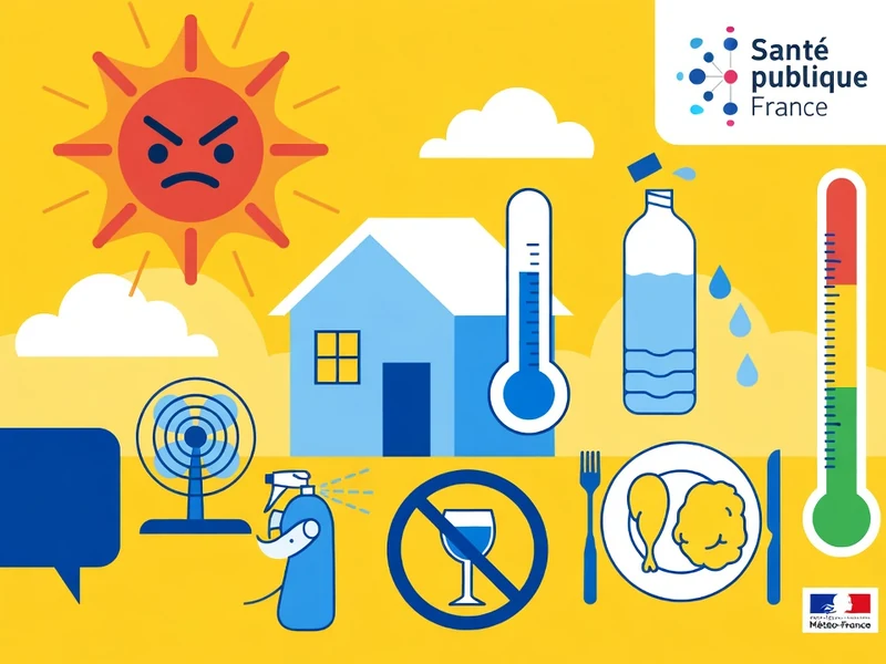 Des icônes montrent les bons réflexes à avoir en vigilance modérée canicule comme boire de l'eau et utiliser un ventilateur