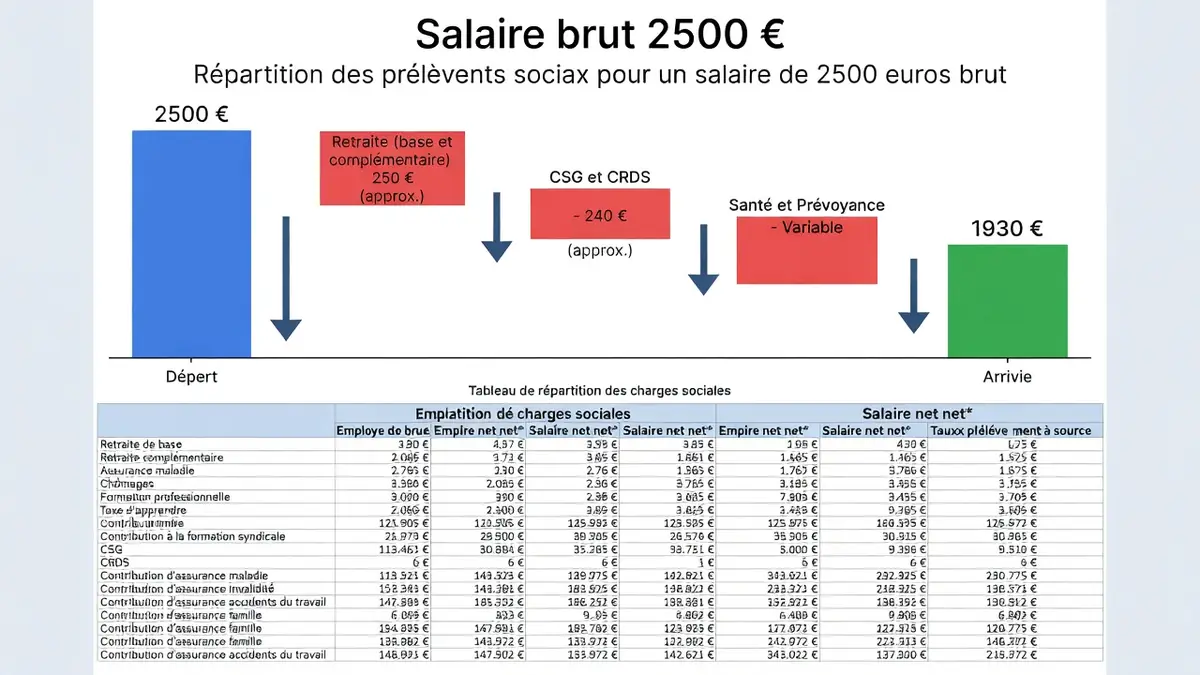 Convertir 2500 brut en net : le guide complet pour estimer votre salaire réel