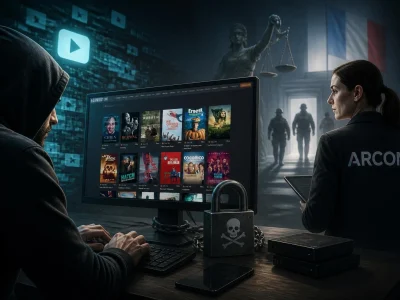 Un pirate informatique face à une enquêtrice dans l'univers de Darkiworld dédié au téléchargement illégal