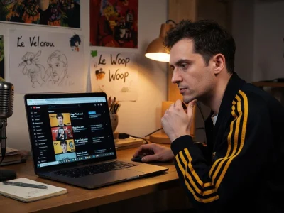 Hugo Dessioux réfléchit devant l'écran de son ordinateur portable