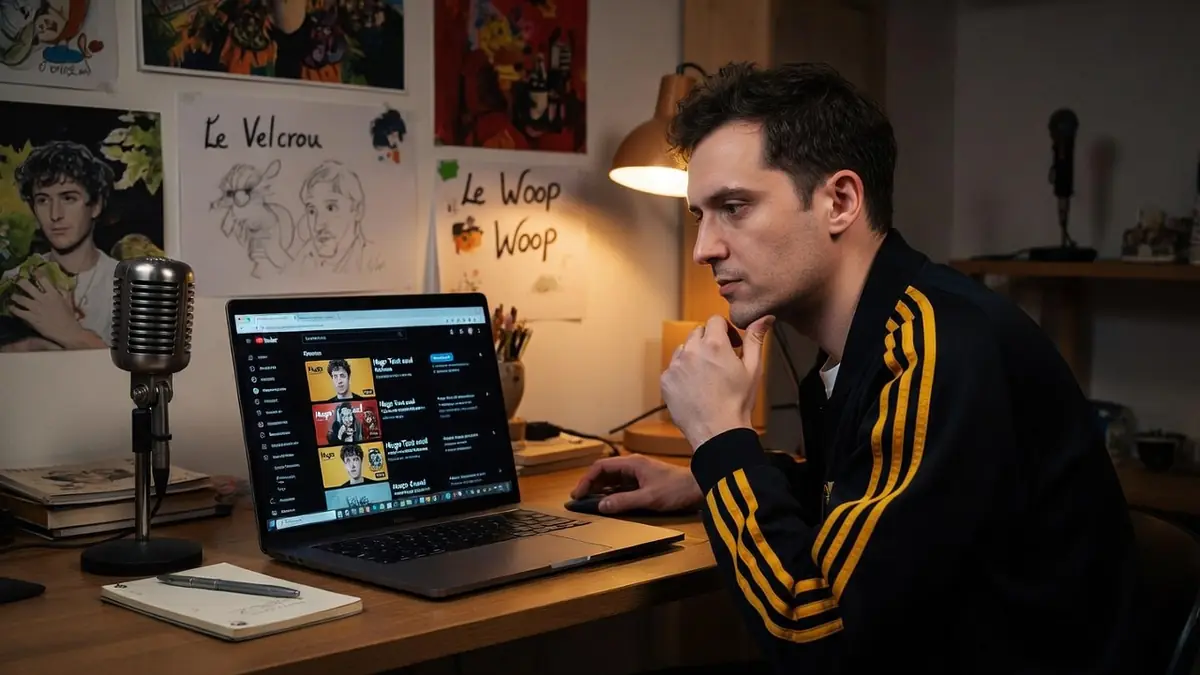Hugo Dessioux réfléchit devant l'écran de son ordinateur portable