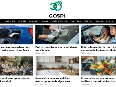 Le gospi site infos présente plusieurs photos d'automobiles, d'intérieur et de produits frais