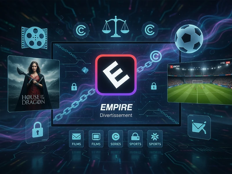 Interface numérique illustrant l'univers de divertissement proposé par Empire streaming application