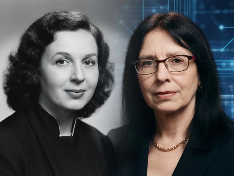 Françoise Soulié est représentée par un portrait en noir et blanc et un autre sur fond de circuits bleus