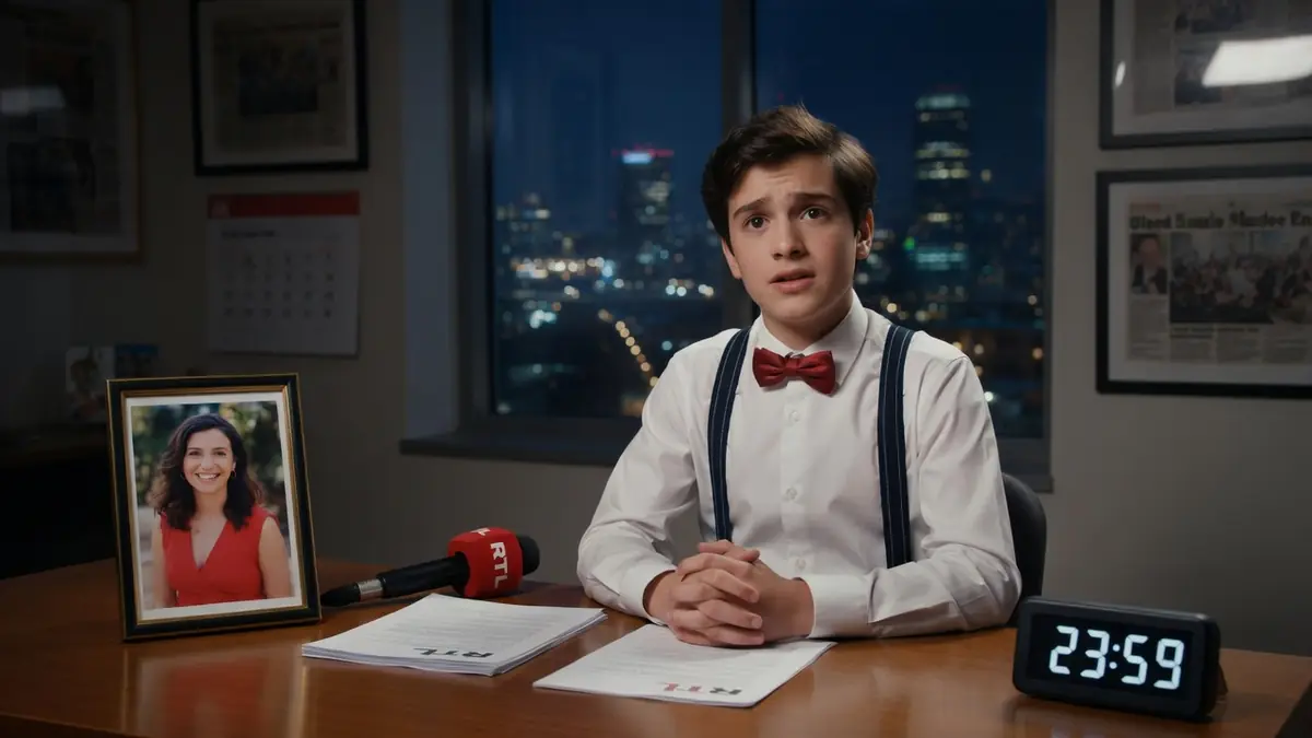 Gauthier Hourcade enfants est représenté par ce jeune garçon en chemise blanche assis à un bureau la nuit