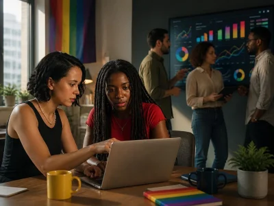 Une équipe diversifiée travaille sur des données dans un bureau moderne pour le projet Générationbi