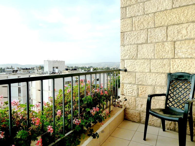 Des géraniums lierre fleuris retombent sur un balcon lumineux.