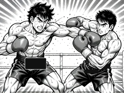 Combat intense de Hajime no Ippo scan 1508 entre deux boxeurs sur le ring