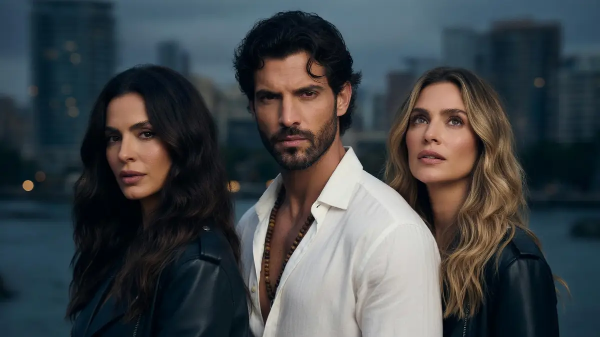 Les acteurs de j irai Cracher sur vos tombes saison 2 posent devant un paysage urbain