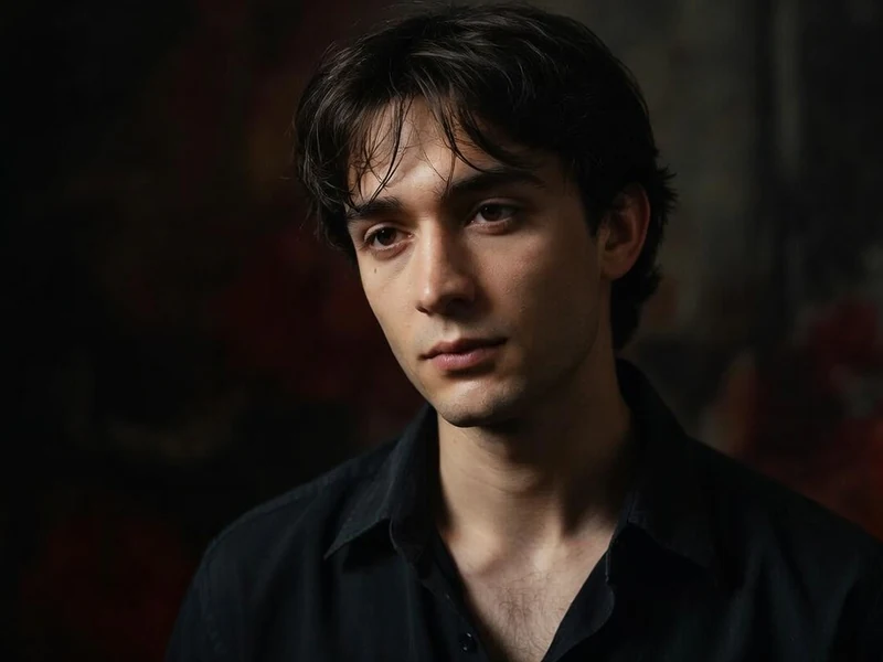 Julien Rassam apparaît dans un portrait en buste sur fond sombre