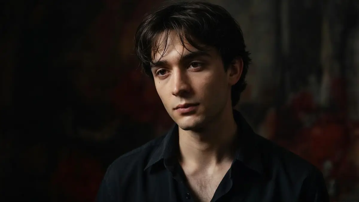 Julien Rassam apparaît dans un portrait en buste sur fond sombre