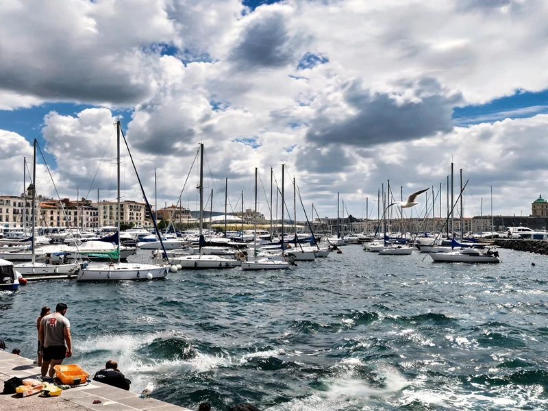 Voiliers amarrés dans le port de Marseille sous la météo Marseille marine