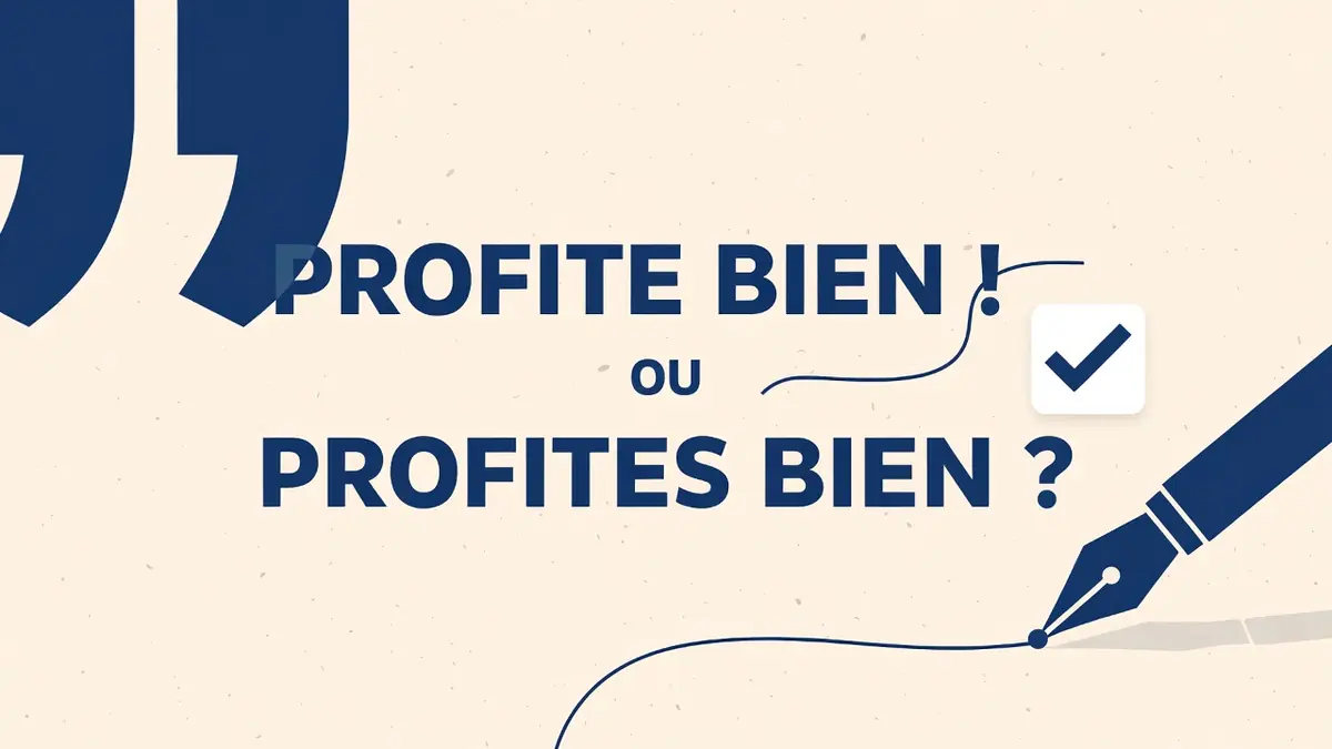 Une plume et une coche de validation illustrent profite bien dans un style épuré