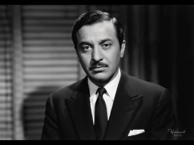 Portrait en noir et blanc de Marcel Dalio en costume et cravate
