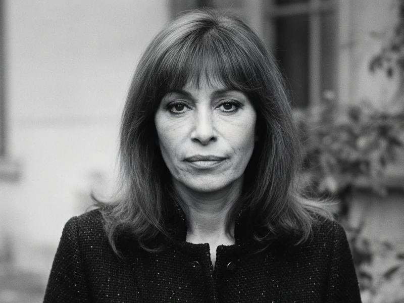 Portrait en noir et blanc de Florence Giorgetti fixant l'objectif