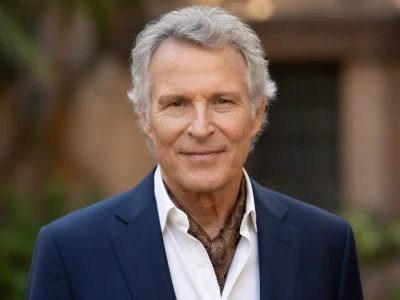 Frédéric Van den Driessche arbore un sourire discret dans son costume bleu