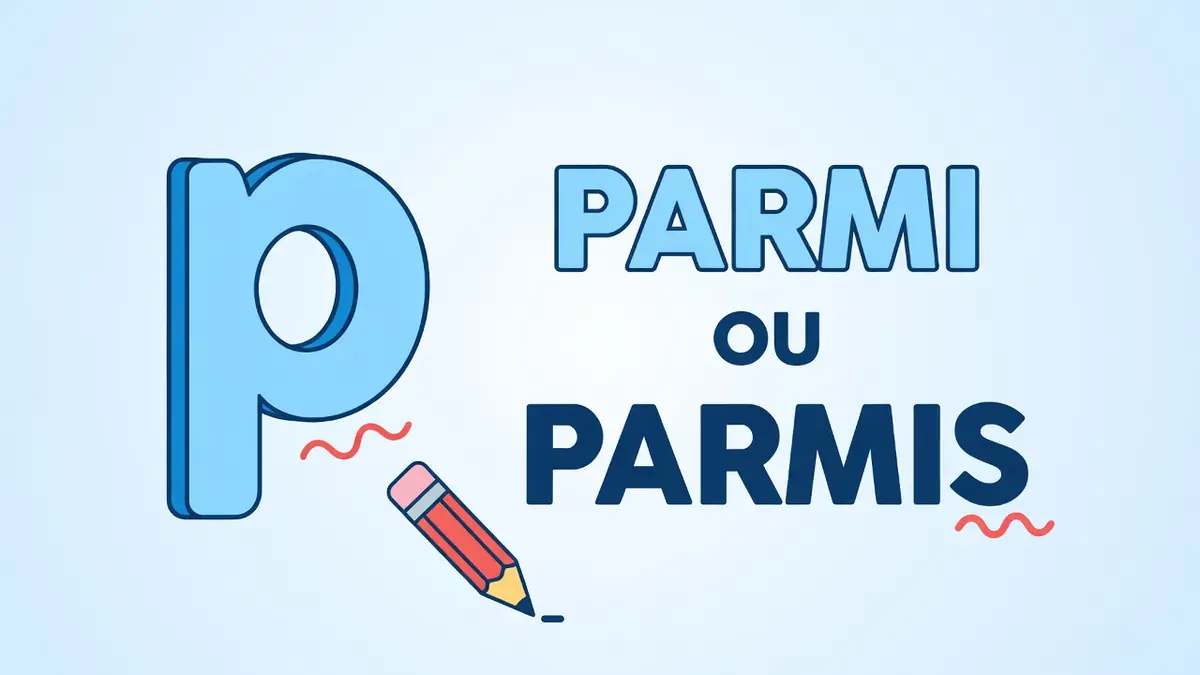 L'image illustre le dilemme parmi ou parmis avec un crayon et des couleurs vives
