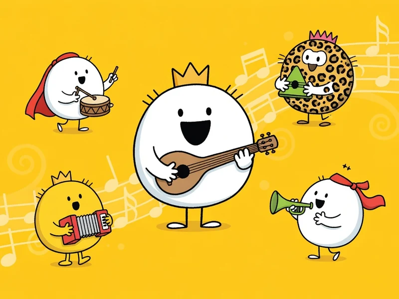 Des personnages ronds et couronnés jouent de la musique pour les rimes en ar