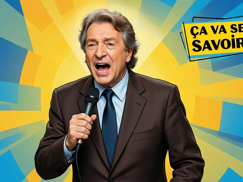 Simon Monceau parle dans un micro sur un fond coloré éclatant.