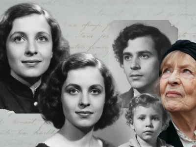 Mado Maurin figure dans ce collage de portraits familiaux en noir et blanc