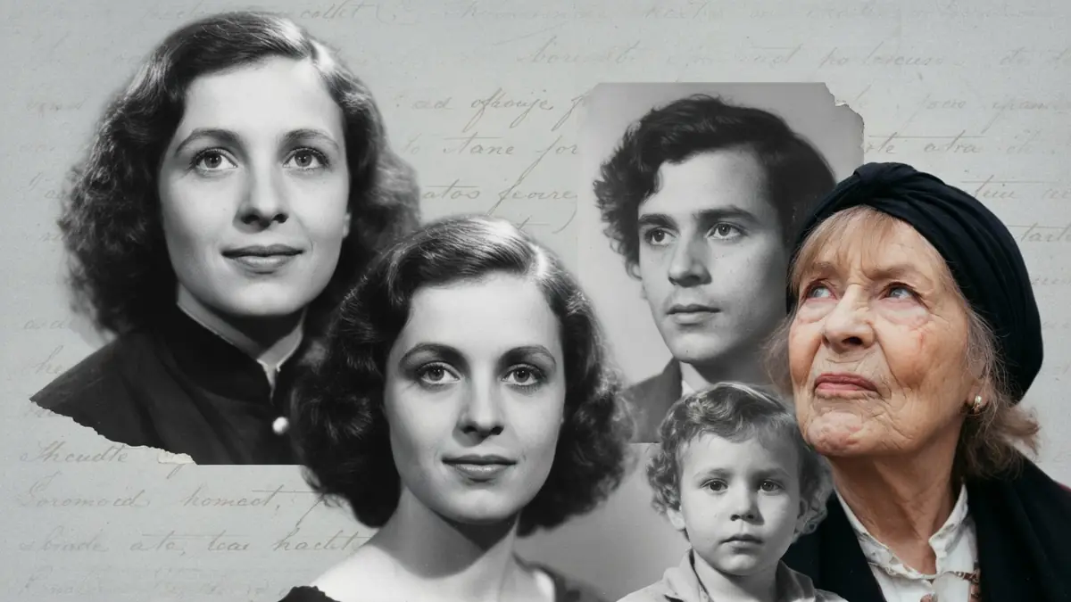 Mado Maurin figure dans ce collage de portraits familiaux en noir et blanc