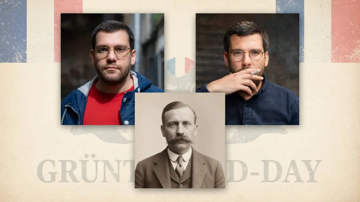 Trois portraits de Jean Morel composent ce collage photographique