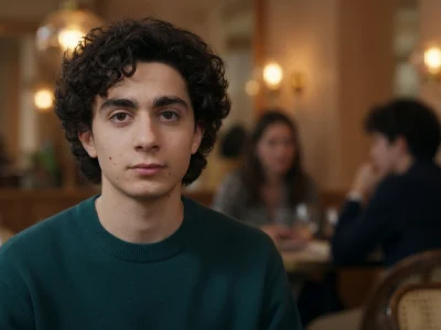 Mathieu Capella est assis dans un restaurant