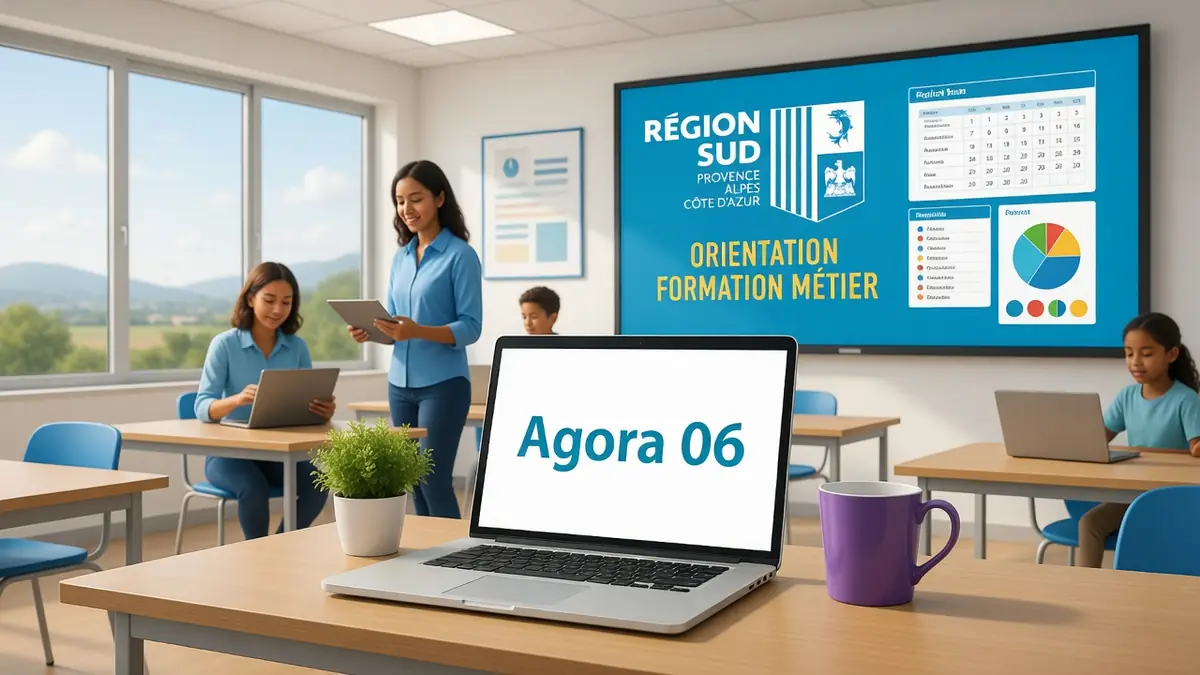 Une classe numérique avec des élèves et des enseignants utilisant Agora06