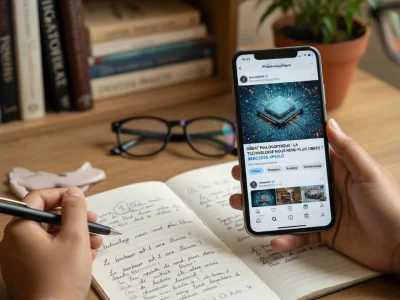 Une personne consulte son smartphone près d'un cahier ouvert sur le bac philo sujet 2026