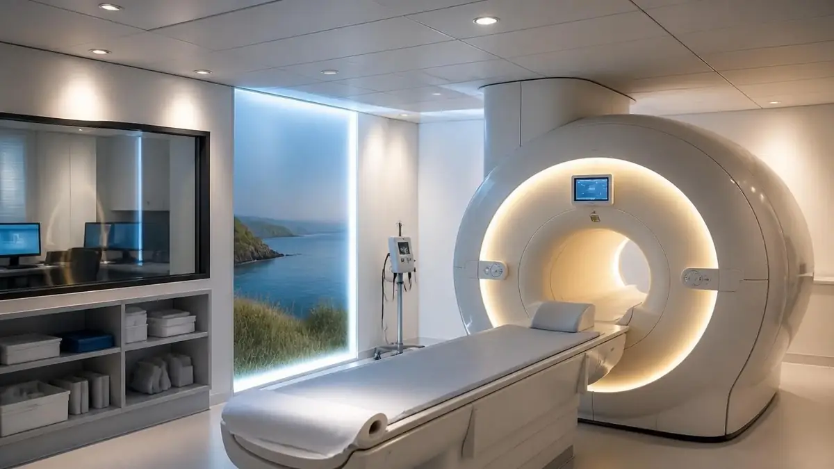 Salle d'examen moderne équipée d'une machine d'IRM au sein du centre Nora imagerie