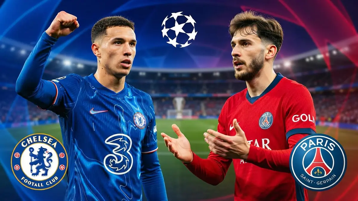 Joueurs de Chelsea Paris Saint-Germain face à face dans un stade
