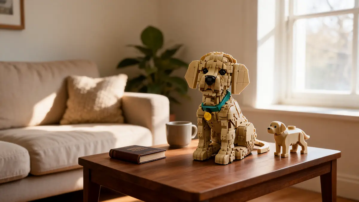 L&rsquo;illusion du vivant : quand le chiot Golden Retriever en Lego s&rsquo;invite au salon