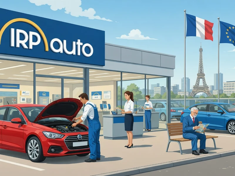 Un mécanicien répare une voiture rouge dans un centre de service parisien avec irp automobile