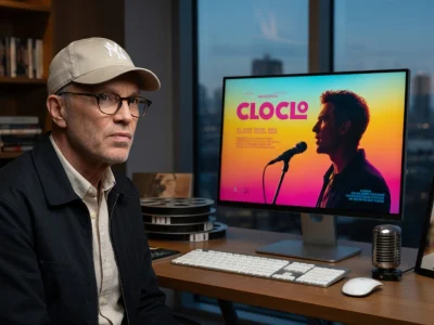 Marc François est assis à son bureau dans un espace moderne offrant une vue sur la ville