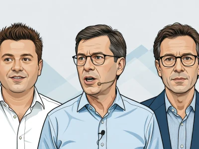 L'illustration présente Alexandre Laurent aux côtés de deux autres hommes